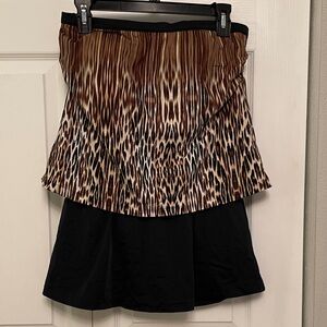 Maxine of Hollywood One Piece Swimsuit Layer Look Animal Print Size 12 Tankini